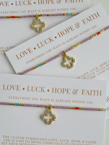 Abigail Clover Bracelet Lavender - Love • Luck • Hope & Faith