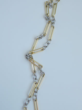 Mixed Metal Figaro Necklace - add hinged clasp charms