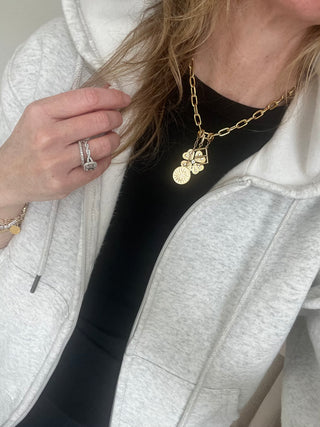 Diamond Clover Charm on Diamond Hinged Clasp