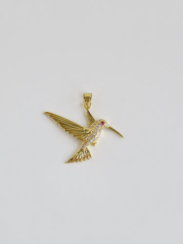 Magenta Eyed Hummingbird Charm