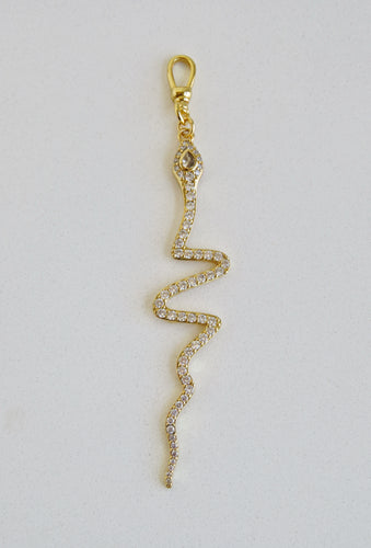 Diamond Serpent Charm on swivel clasp