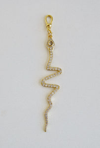 Diamond Serpent Charm on swivel clasp