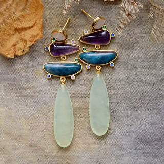 Flora Natural Stone Dangler Earrings