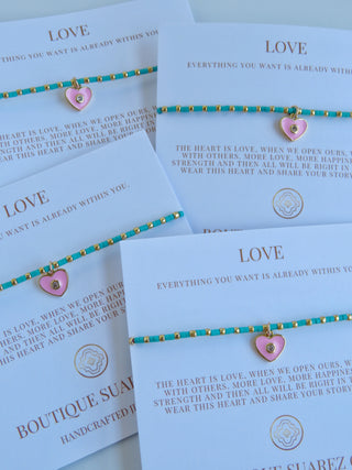 Ashlyn Pink Heart Bracelet - Love