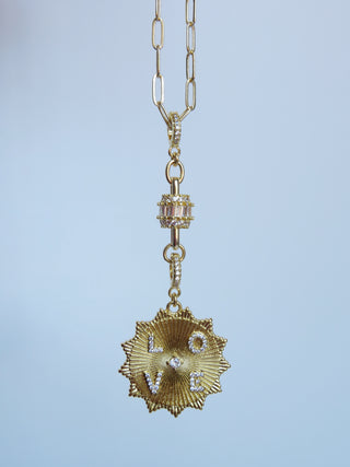 Big Bead Hinged Clasp Lariat Chain - Figaro Link - add a charm