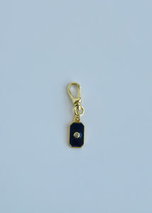 Diamond Enamel Tag Charm with Clasp