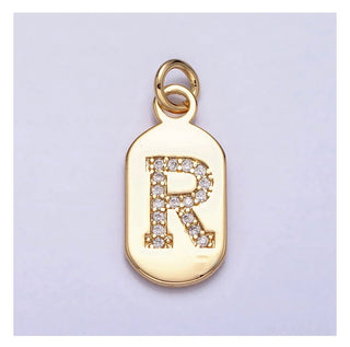 Diamond Initial Tag - 4mm Jump Ring