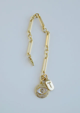 Perla Evil Eye & Initial Bracelet