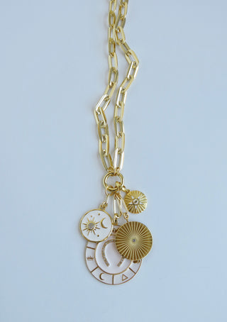 Elliptical Charm Holder Necklace - Clicker Clasp