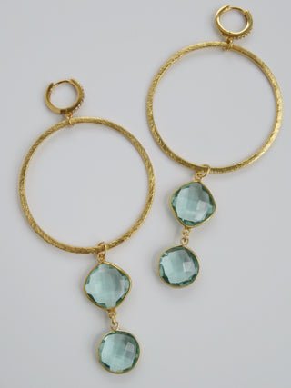 Apatite Crystal Hoop Earrings