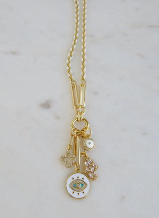 Blanc Charm Holder Necklace - Clicker Clasp - add charms