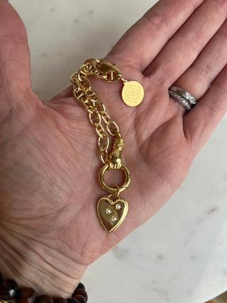 Diamond Star Heart Charm