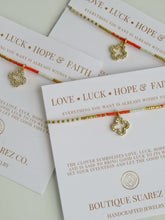 Load image into Gallery viewer, Abigail Clover Bracelet Tangerine - Love • Luck • Hope &amp; Faith