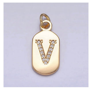 Diamond Initial Tag - 4mm Jump Ring