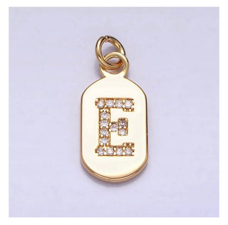 Diamond Initial Tag - 4mm Jump Ring
