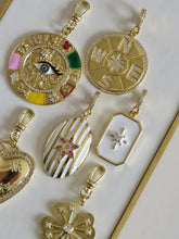 Load image into Gallery viewer, Oversized Enamel Tag with Diamond Hinged Clasp