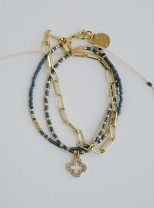 Lucky Stack - Beaded Wrist Stack - Grey