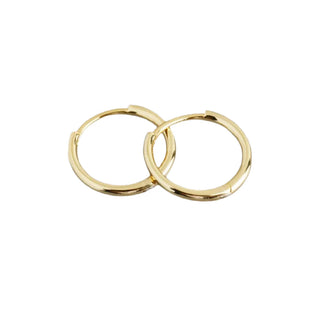 Classic Petite Thin Gold Hoops - Sterling Silver