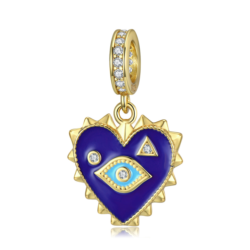 Blue Heart Evil Eye Enhancer Charm