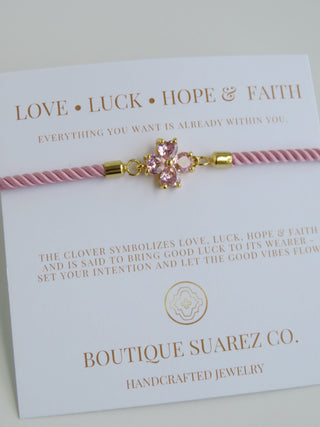 Crystal Clover-  Love • Luck • Hope & Faith - Clover Bracelet
