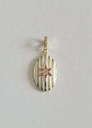 Oval Northern Star Pendant on Diamond Hinged Clasp