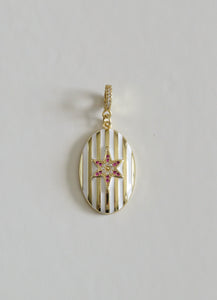 Oval Northern Star Pendant on Diamond Hinged Clasp