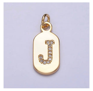 Diamond Initial Tag - 4mm Jump Ring