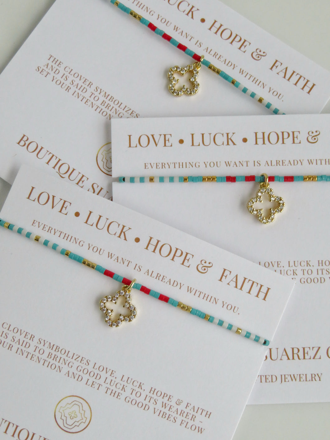 Abigail Clover Bracelet Blue - Love • Luck • Hope & Faith