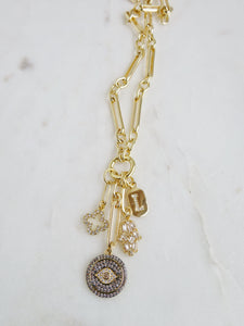 Agnes Evil Eye Charm Cluster Necklace