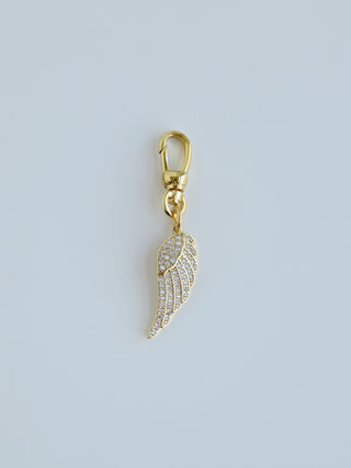 Diamond Angel Wing Charm with Swivel Clasp