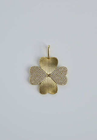 Diamond Heart Clover Charm
