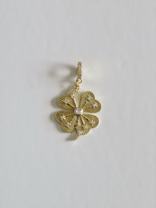 Diamond Clover Charm on Diamond Hinged Clasp