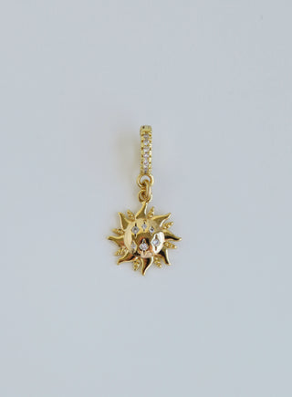 Petite Bohemian Sun Charm on Diamond Clasp
