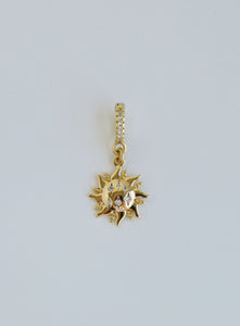 Petite Bohemian Sun Charm on Diamond Clasp