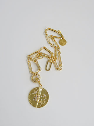 Diamond Figaro Charm Holder Necklace - Clicker Clasp - add charms