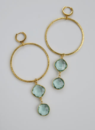 Apatite Crystal Hoop Earrings