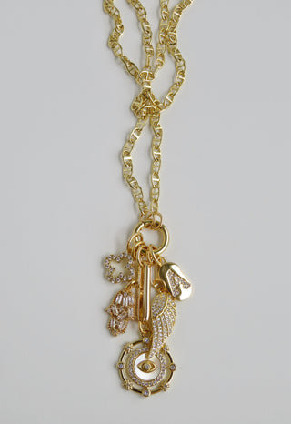 Petite Mariners Charm Holder Necklace - Clicker Clasp - add charms