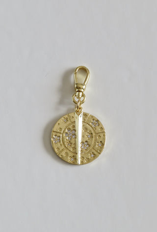 Blossoms with Thorn Sundial Charm on Swivel Clasp