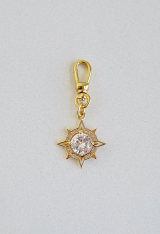 Diamond Compass Charm with Swivel Clasp
