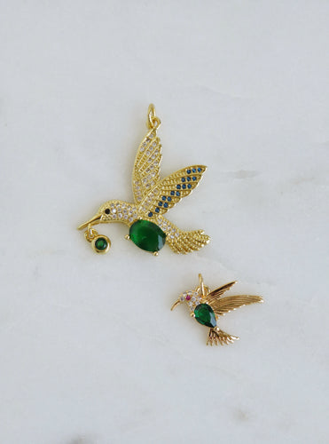 Emerald Eyed Hummingbird Charm