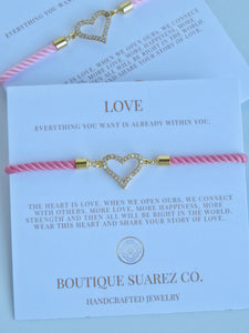 Beatrice Heart Slider Bracelet - Love