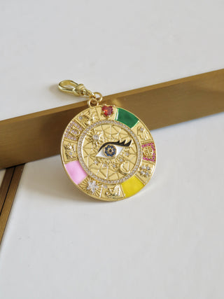 Celestial Evil Eye Good Luck Charm with Swivel Clasp