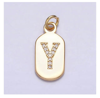 Diamond Initial Tag - 4mm Jump Ring