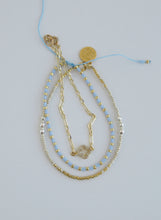 Load image into Gallery viewer, Dainty Clover Shimmer Wrist Stack - Sky Blue