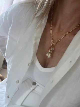 Love & Divine Guidance Charm Cluster Necklace - Sanxenxo Link