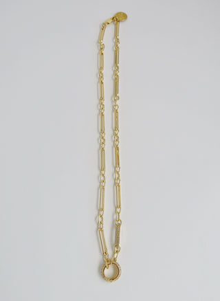Diamond Figaro Charm Holder Necklace - Clicker Clasp - add charms