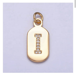 Diamond Initial Tag - 4mm Jump Ring