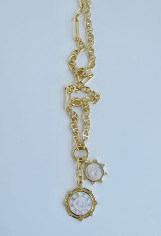 Sanxenxo Charm Holder Mixed Link Necklace - Clicker Clasp - add charms