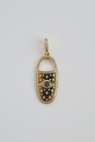 Oval Evil Eye Charm on Clasp