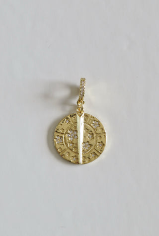 Blossoms with Thorn Sundial Charm on Diamond Hinged Clasp